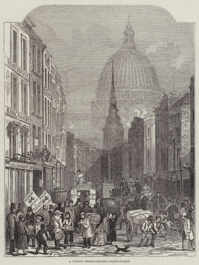 A London Thoroughfare, Fleet-Street by John Wykeham Archer